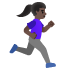 woman running facing right, dark skin tone